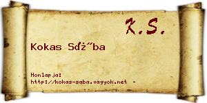 Kokas Sába névjegykártya